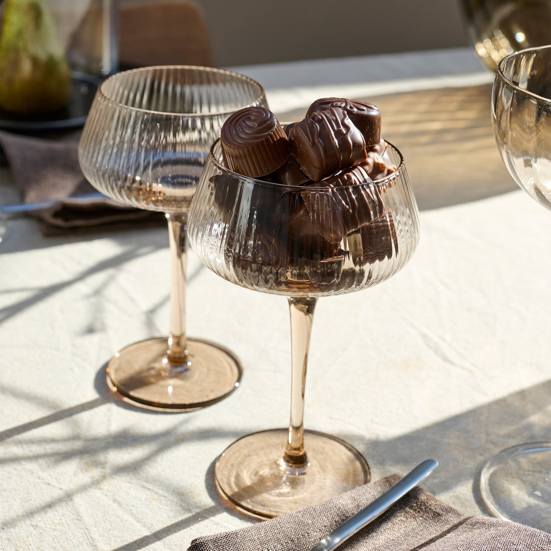 Ribbed champagneskål